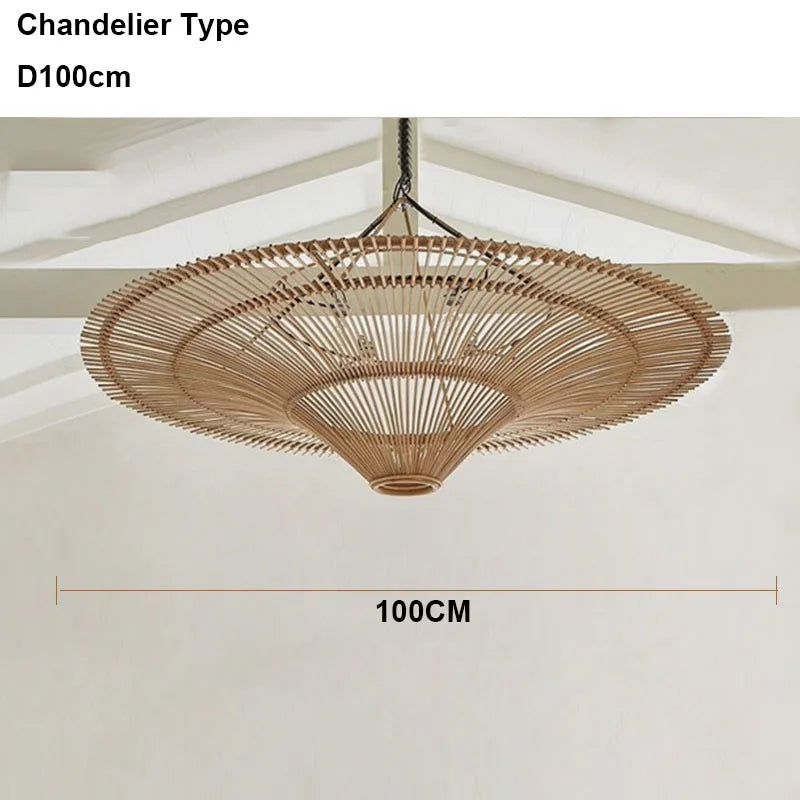 Decorbites™ Handgefertigte Rattan-Hängeleuchte für Esszimmer, Wohnzimmer, Schlafzimmer, Hotel