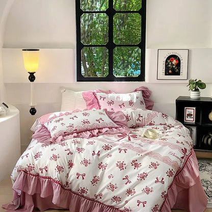 Decorbites™ Spitzensetziges Gedrucktes Bettbezugsset – Elegante, Gemütliche Bettwäsche für Einzel- und Doppelbetten