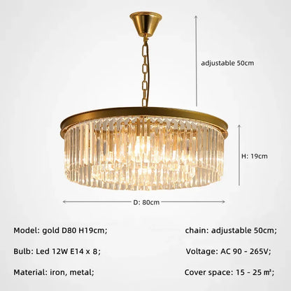 Decorbites™ Gold Schwarz Metall Kristall Anhängerleuchten Kette Hängende LED Aufhängung Lampe Armaturen