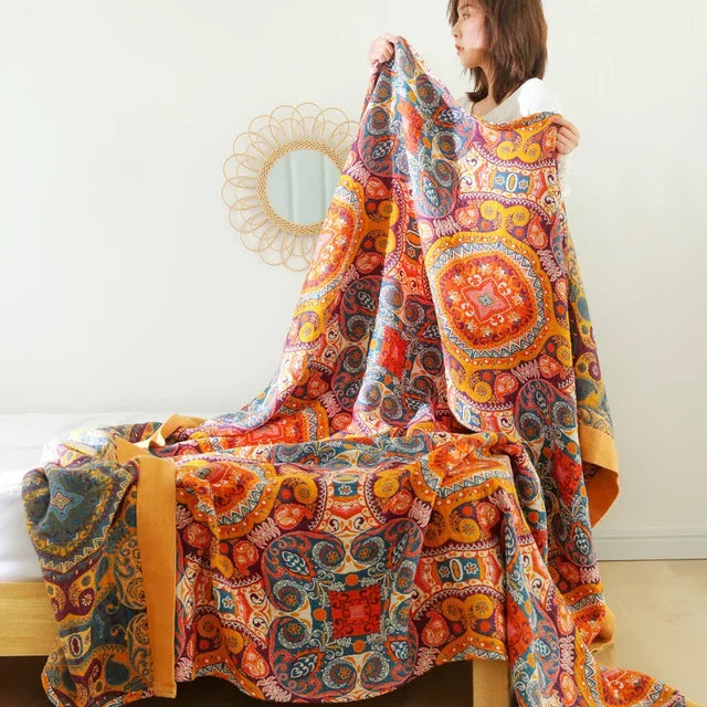 DecorBites™ Double Gauze Cotton Summer Blanket - Lightweight & Breathable