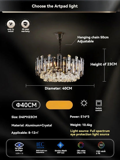 Decorbites™ Gold-Kristall-Deckenleuchter: Luxuriöser moderner LED-Hängeleuchter für die Einrichtung des Zuhauses