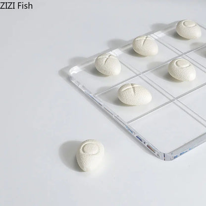 DecorBites™ Acrylic Tic-Tac-Toe Chessboard Set with Resin Pieces