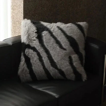DecorBites™ Luxe Faux Fox Fur Throw Pillows for Home Decor - Plush, Soft, Cozy Sofa Cushion