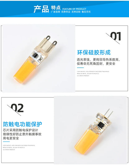 DecorBites™ G9 LED Glass Bulb 6W-15W 220V COB Light for Constant Power Lighting