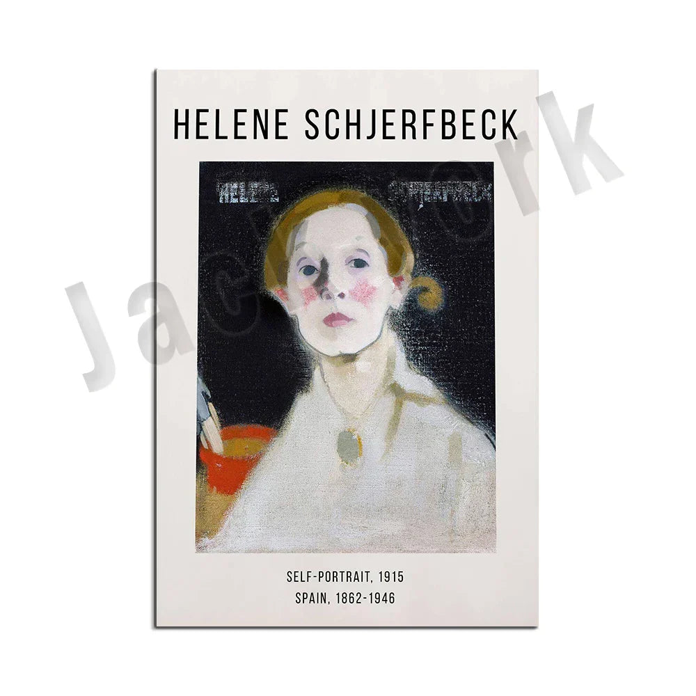 Decorbites™ Abstract Vintage-Ausstellungsplakat-Set - Helene Schjerfbeck, Zirkusmädchen, Blondes Mädchen