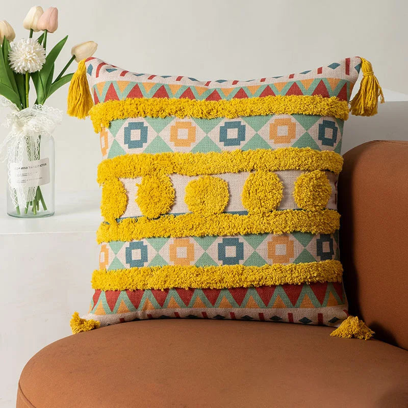 Decorbites™ Boho-Fransen-Kissenbezüge 45x45 - Luxuriöse Dekorative Kissen für Sofa und Bett