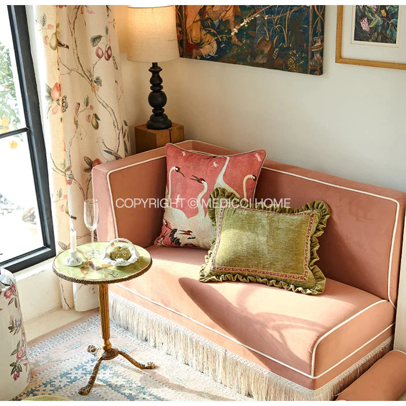 DecorBites™ Dancing Crane Decorative Cushion Cover: High Grade French Retro Pillow Case 45x45cm