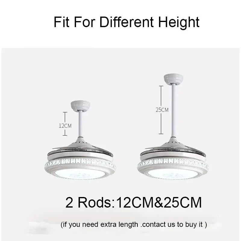 Decorbites™ Kristall-Leuchter-Deckenventilatoren mit unsichtbarem Deckenventilator-Licht, Fernbedienung, 6 Geschwindigkeiten