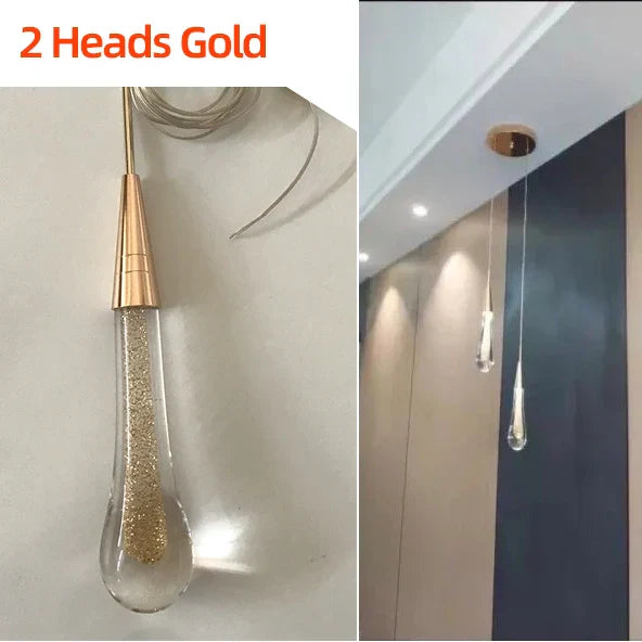 DecorBites™ Crystal Glass LED Pendant Lights - Tear Drop Design for Restaurant, Bar, Staircase