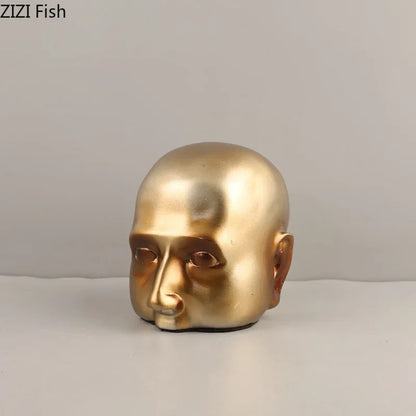 Decorbites™ Abstrakte Harz-Skulptur-Ornament | Moderne Goldene Charakter-Tischdekoration