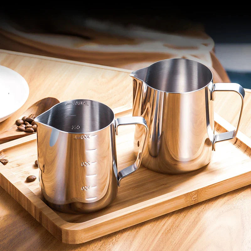 DecorBites™ Latte Art Cup with Pull Needle, Measuring Scale, Milk Frother, Garland Mug