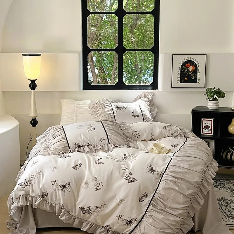 Decorbites™ Spitzensetziges Gedrucktes Bettbezugsset – Elegante, Gemütliche Bettwäsche für Einzel- und Doppelbetten