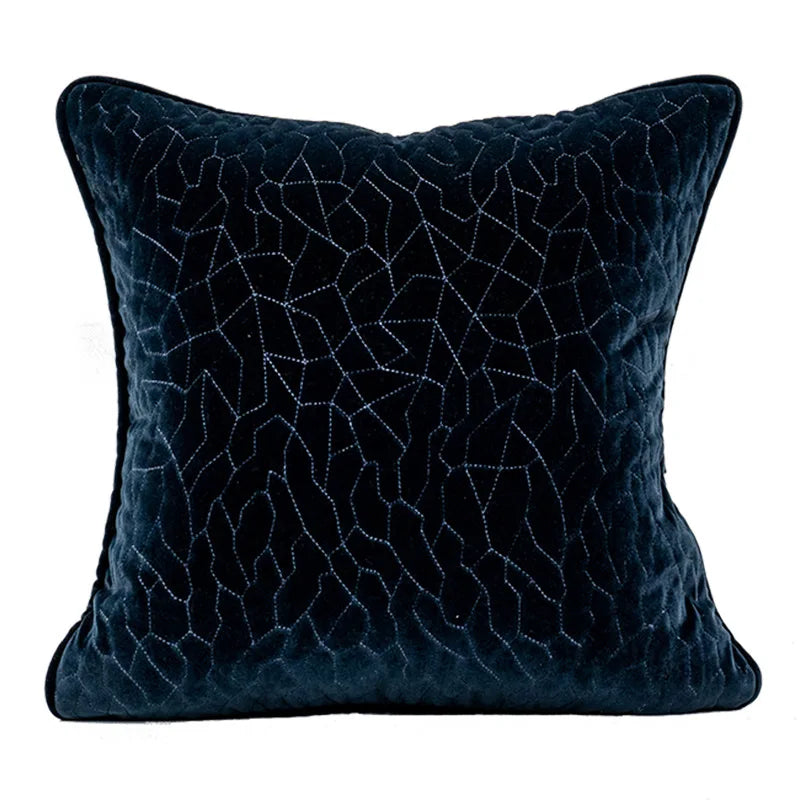 Decorbites™ Lahulpe Marineblaues Samt-Kissenbezug mit Sternenbild-Stickerei, 45x45 cm
