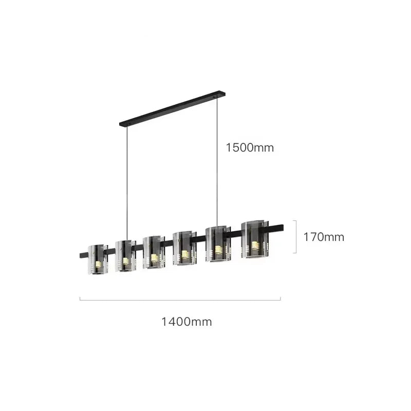 Decorbites™ Elegante Rauchglas-Hängelampe Deckenbeleuchtung für Esszimmer Wohnzimmer Schlafzimmer