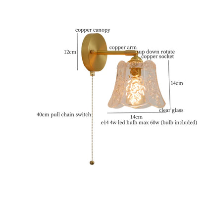 Decorbites™ Bell Glass LED Wandlampe für Wohnzimmer, Badezimmer, Treppenbeleuchtung – Japanischer Vintage-Stil