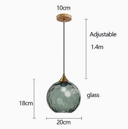 Nordic Ripple Glass Longline Pendant Light