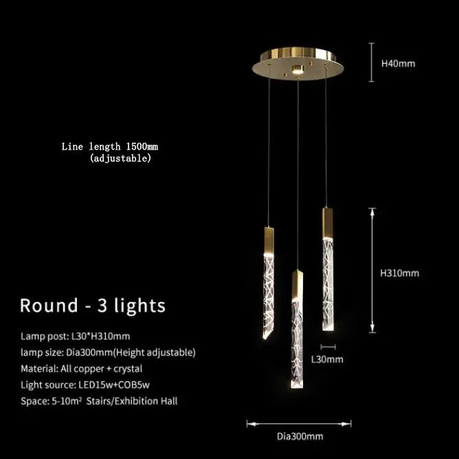 Gold Crystal Loft Chandelier 16-Light For Staircase
