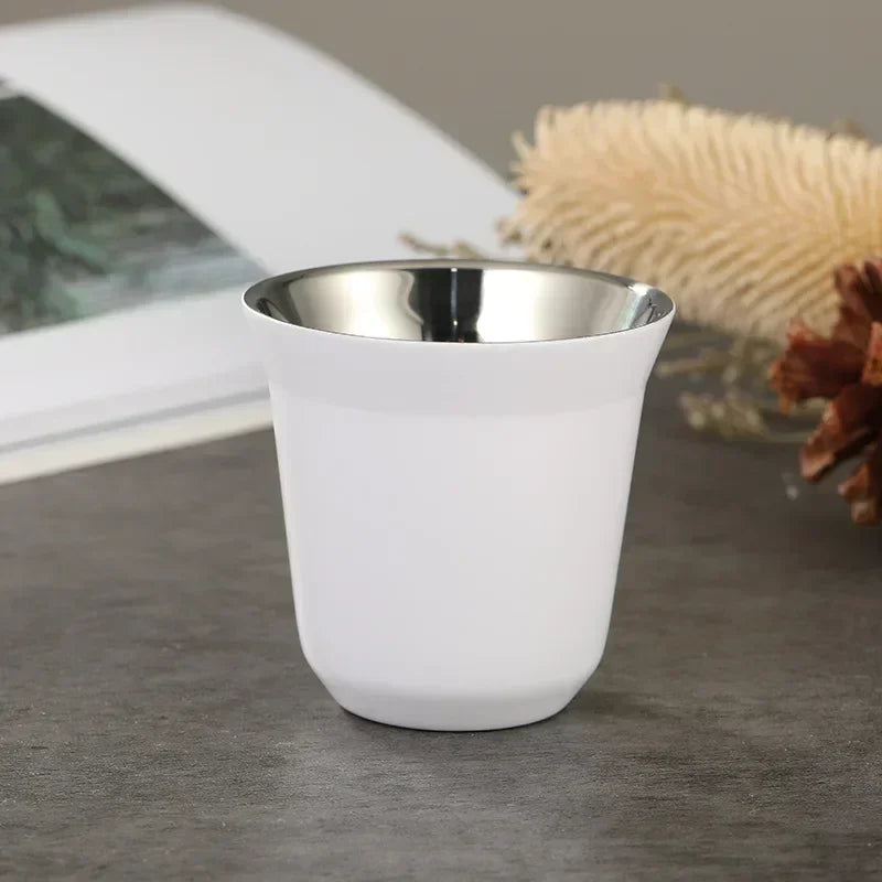 Decorbites™ Doppeltwandige Espresso-Tassen 80 ml - Set aus 2 hitzeisolierten Edelstahlbechern