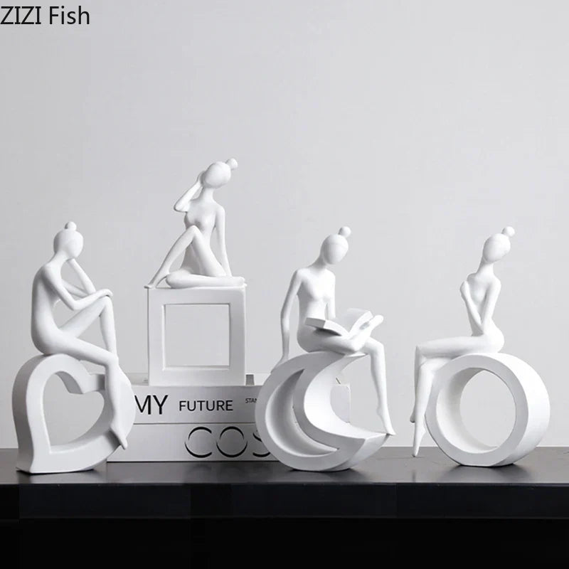 Decorbites™ Abstrakte Harz-Skulptur Moderne Schreibtisch-Dekoration Minimalistische Figuren Ornamente
