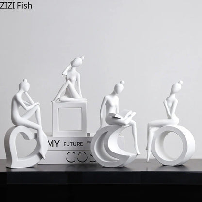 Decorbites™ Abstrakte Harz-Skulptur Moderne Schreibtisch-Dekoration Minimalistische Figuren Ornamente