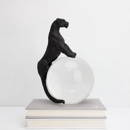 DecorBites™ Crystal Ball Metal Animal Sculptures Home Decor Figurines