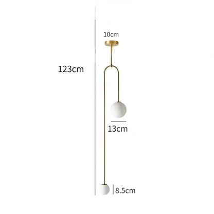 Nordic Glass Globe Pendant Light in Gold or Black