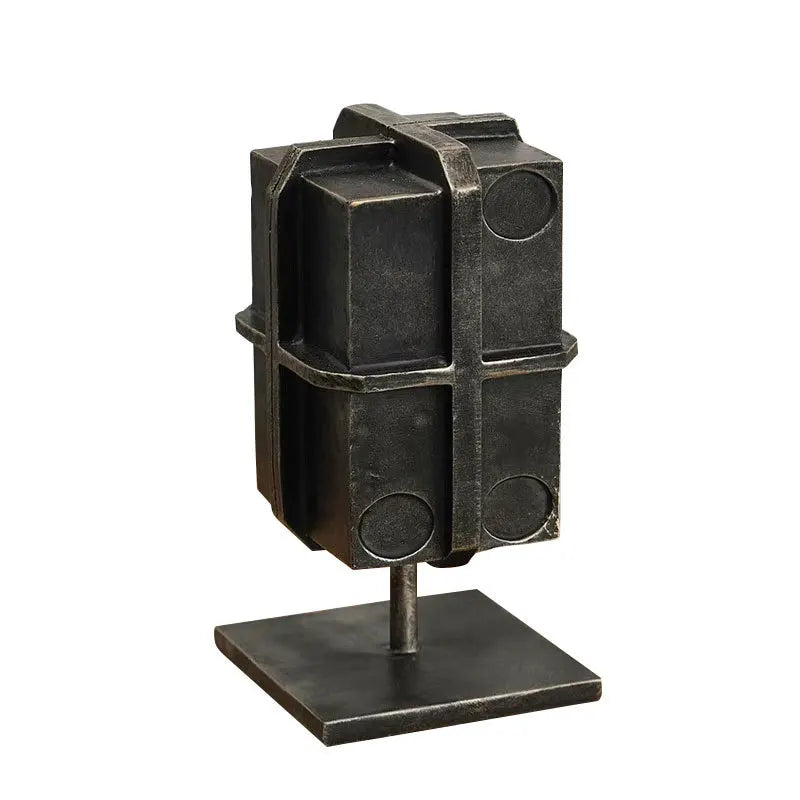 Decorbites™ Geometrische Block-Bindungsbox-Bronzefigur - Heimdekoration Skulptur Handwerk
