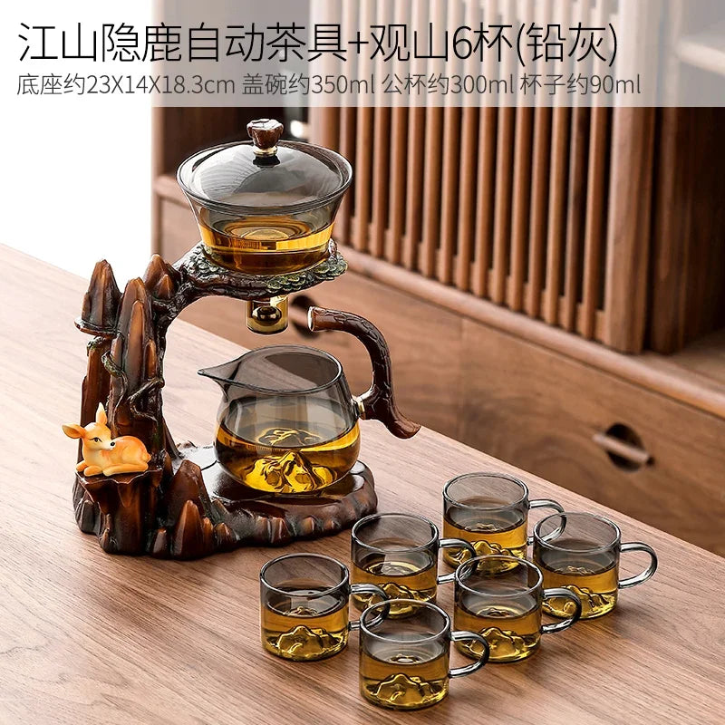 Decorbites™ Faules Kung-Fu-Teeset mit magnetischer wassertrennender Schüssel & Teekanne