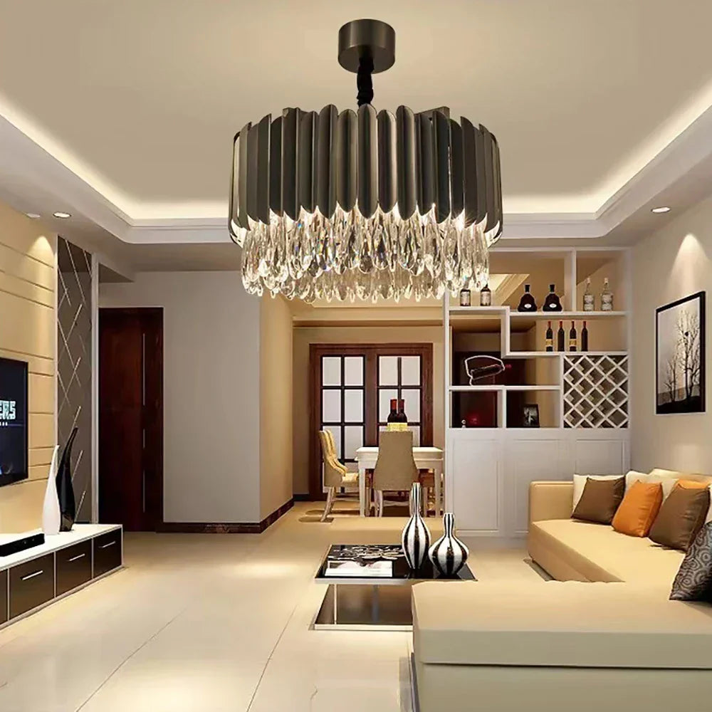 Decorbites™ Crystal 2024 Deckenleuchten: Moderne dimmbare LED-Runde Lampen in Schwarz