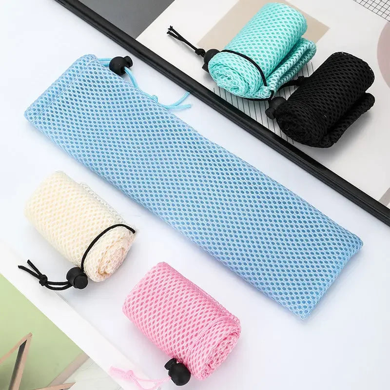 DecorBites™ Cotton Linen Cutlery Case Drawstring Bag for Travel and Home Dining