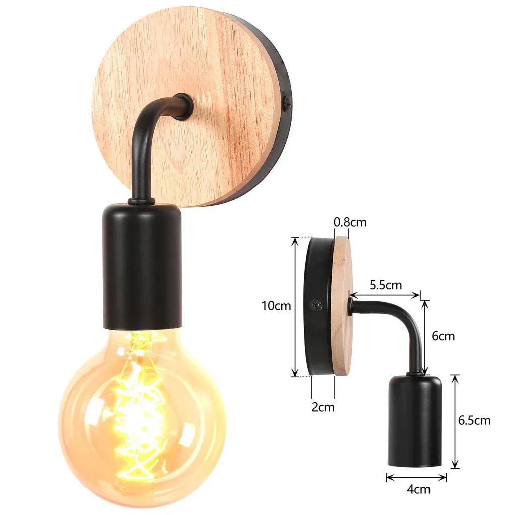 Decorbites™ Industrielle LED Wandlampe Retro-Loft-Lampe E27 Eisenlampenschirm Wandleuchte