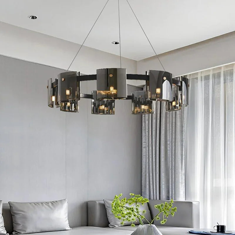 Decorbites™ Elegante Rauchglas-Hängelampe Deckenbeleuchtung für Esszimmer Wohnzimmer Schlafzimmer