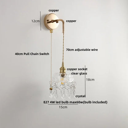 DecorBites™ LED Wall Lights Clear Glass Adjustable Bedside Lamp Nordic Modern Style