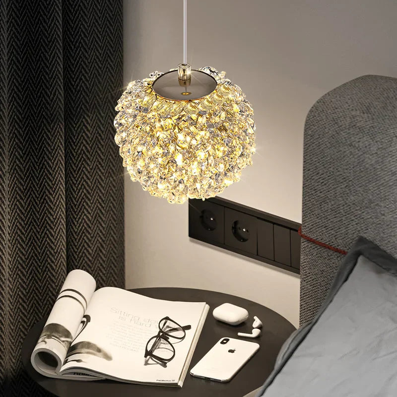 DecorBites™ Crystal Gold Ceiling Light for Bedroom Dining Room G9 Bulb