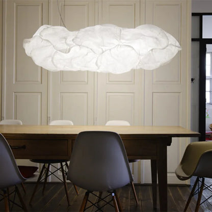 Decorbites™ Wolkenweiße Pendelleuchte: Reispapier-Kugellampenschirm für Kücheninsel, Restaurant & Kinderzimmer