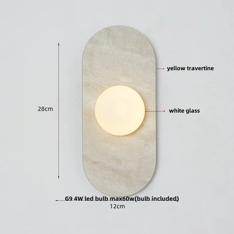 Decorbites™ Glasgloben-LED-Wandleuchte nordisch modern Stein Badezimmerspiegel-Licht