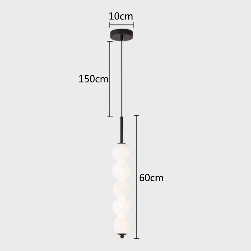 DecorBites™ LED White Pearl Glass Pendant Lights for Kitchen Bar Decor - Bubble Hanging Lamp