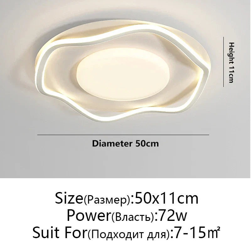 White Minimalist Ceiling Light 50cm Dimmable