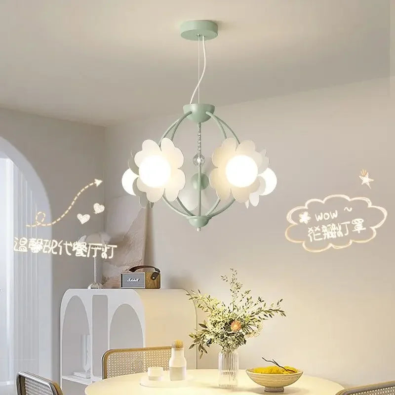 DecorBites™ LED Flower Chandelier: French Retro Style for Bedroom, Living Room, Restaurant