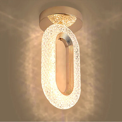 Decorbites™ Kristall-Oval-Goldring-Anhänger-Lampe-Kronleuchter für Wohnzimmer & Schlafzimmer