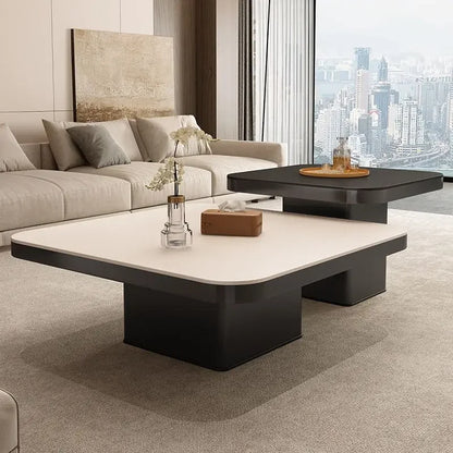 Decorbites™ Leichtes Luxus-Fels-Quadratisches Couchtisch Modern Minimalistisch Wohnzimmer-Kombination