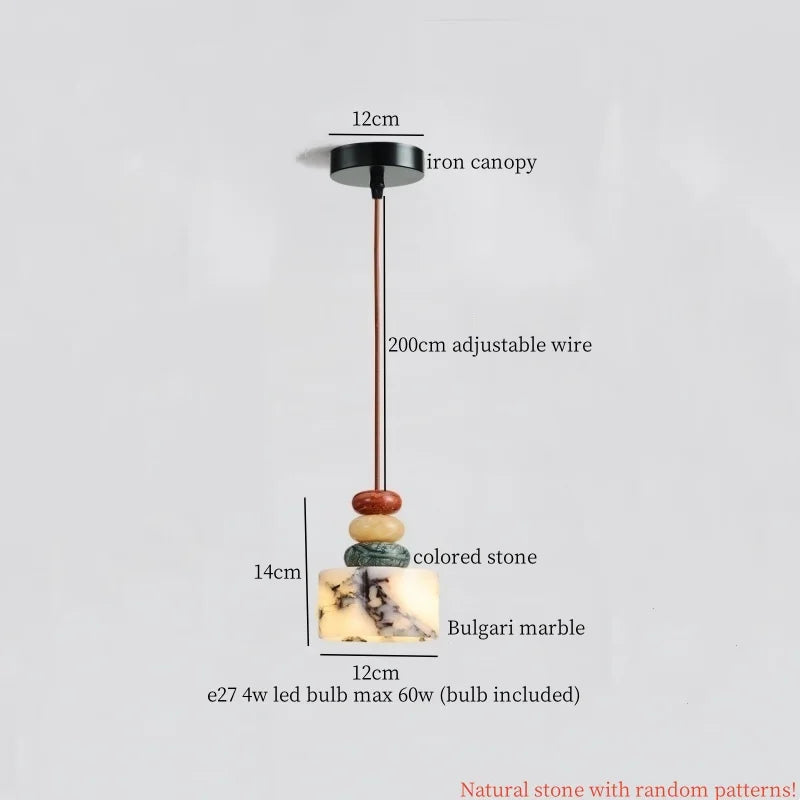 DecorBites™ Cream Marble LED Pendant Light: Modern Nordic Hanging Lamp for Living, Bedroom, Kitchen