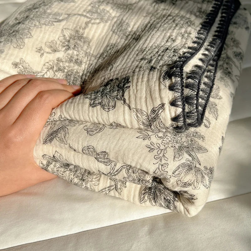Cotton Cartoon Travel Blanket