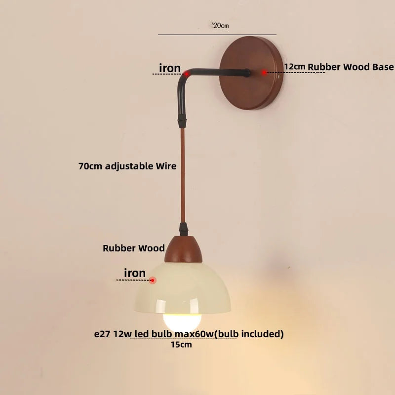Decorbites™ verstellbare LED-Wandleuchte mit Keramik-Holz-Sockel für Esszimmer, Arbeitszimmer, Bar