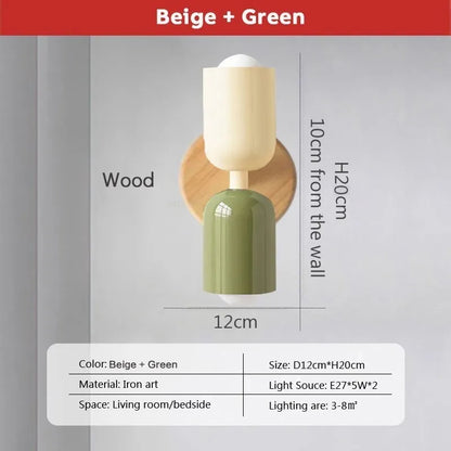 Decorbites™-Creme-Reißverschluss-Holzwandlampe für Schlafzimmer, Wohnzimmer, Flurbeleuchtung