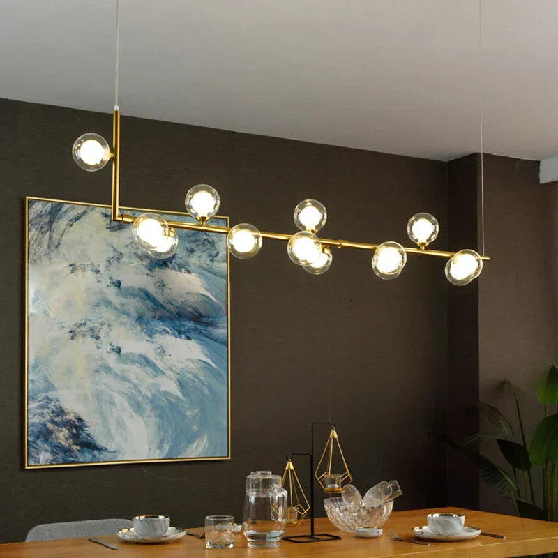 Decorbites™ Glas Schwarz Kronleuchter Pendellampe Nordisch Modern Wohnzimmerleuchte