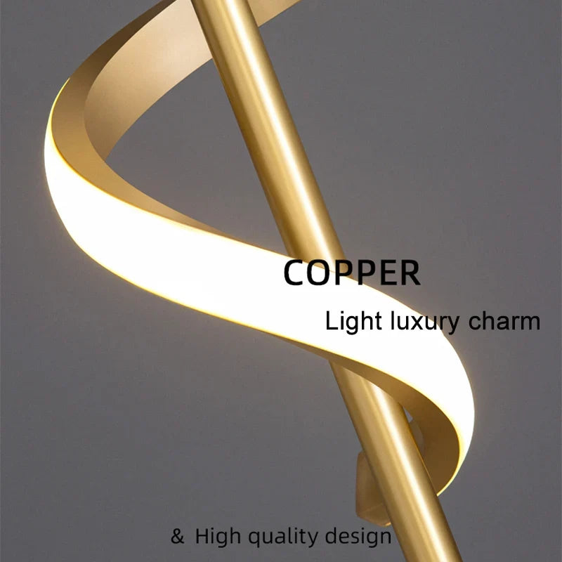 Modern Copper Pendant Light in Black and Gold