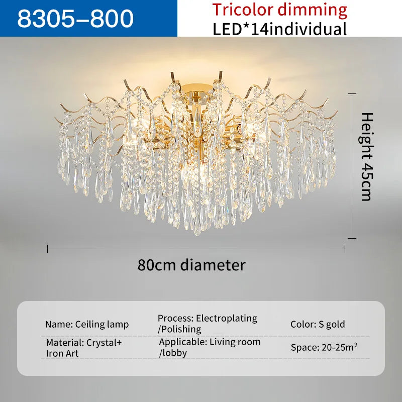 Decorbites™ Elegante Kristall-Kronleuchter für Wohnzimmer, Esszimmer, Schlafzimmer, Villenhalle