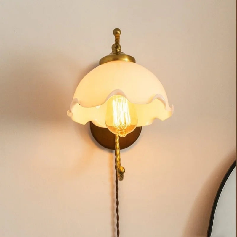 Decorbites™ Eisen-Glas-LED-Wandleuchten Moderne Nachttischlampe 4W Glühbirne für Badezimmer Schlafzimmer Wohnzimmer