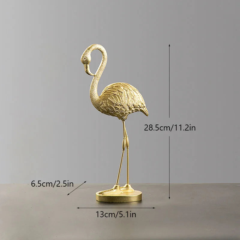 Decorbites™ Goldene Flamingo-Harzfiguren: Luxus-Tierdekoration für Zuhause & Büro